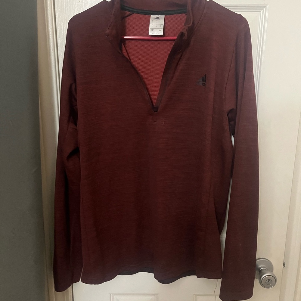 Adidas Maroon Long Sleeve Pullover